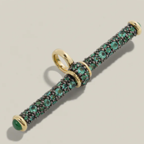 Ellison T-Bar Pendant in Emerald