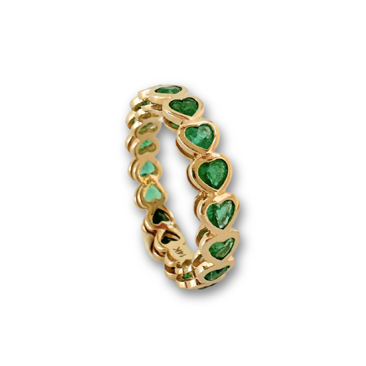 Susannah Emerald Hearts Eternity Band
