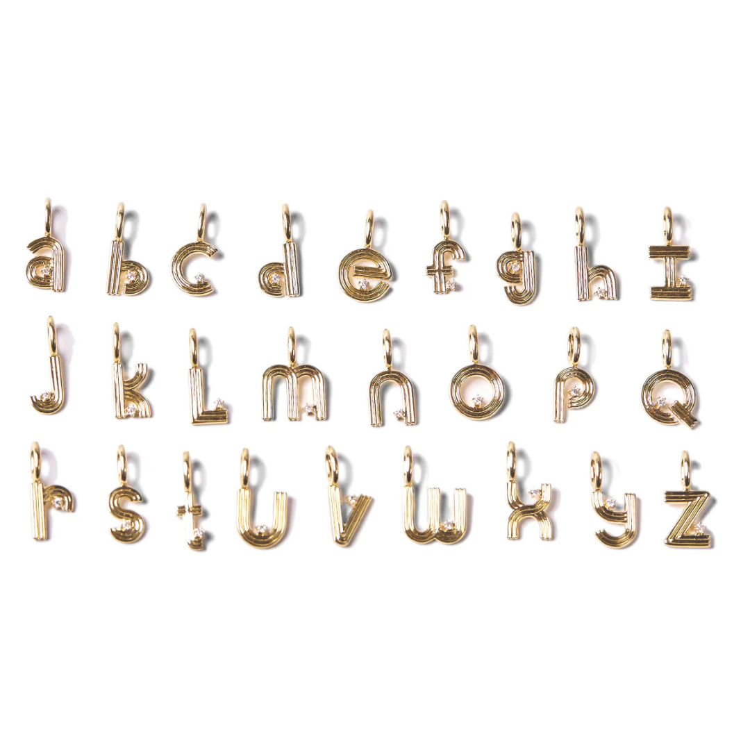 Mini Retro Letter Charm - PRE ORDER