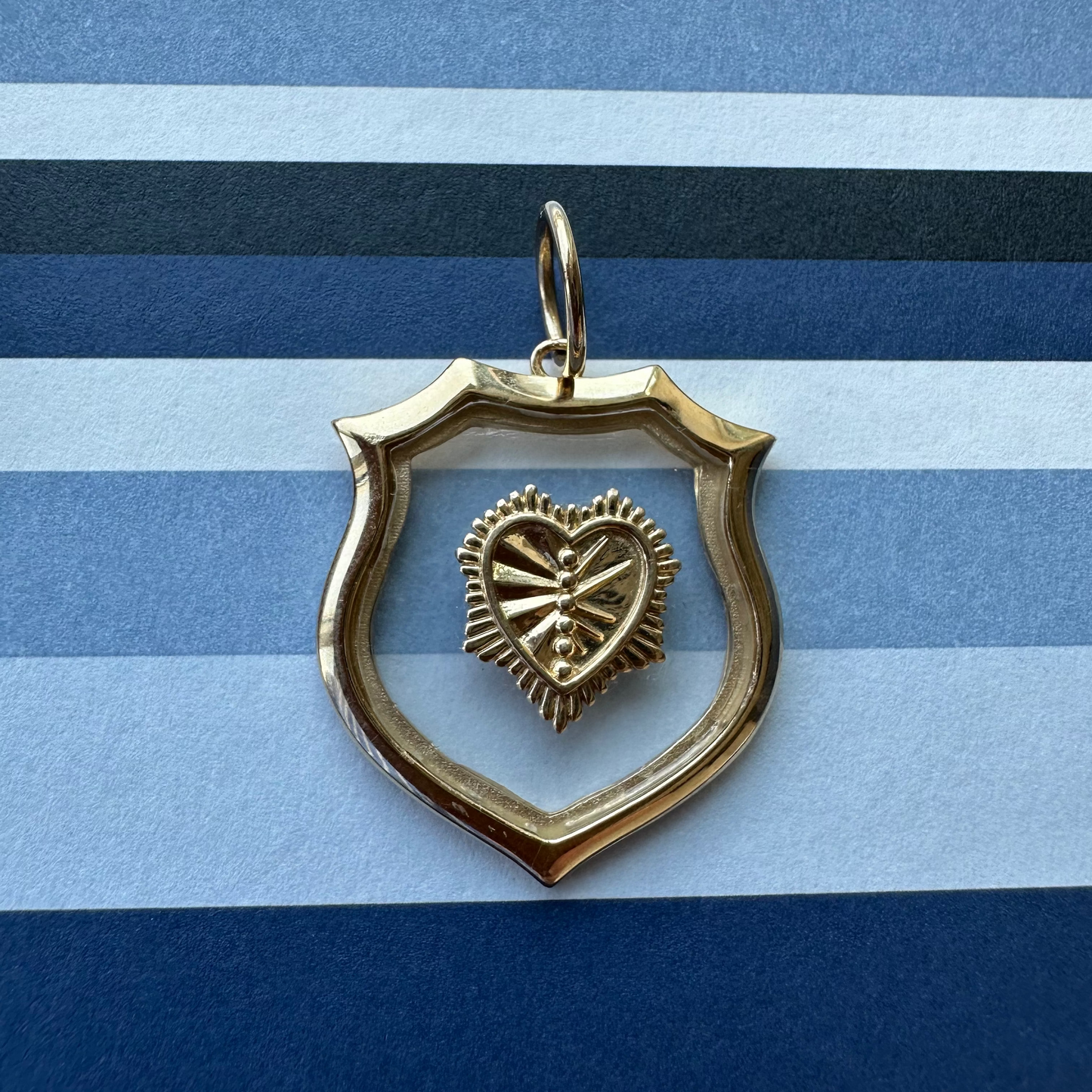 Louise Topaz & Gold Shield Charm