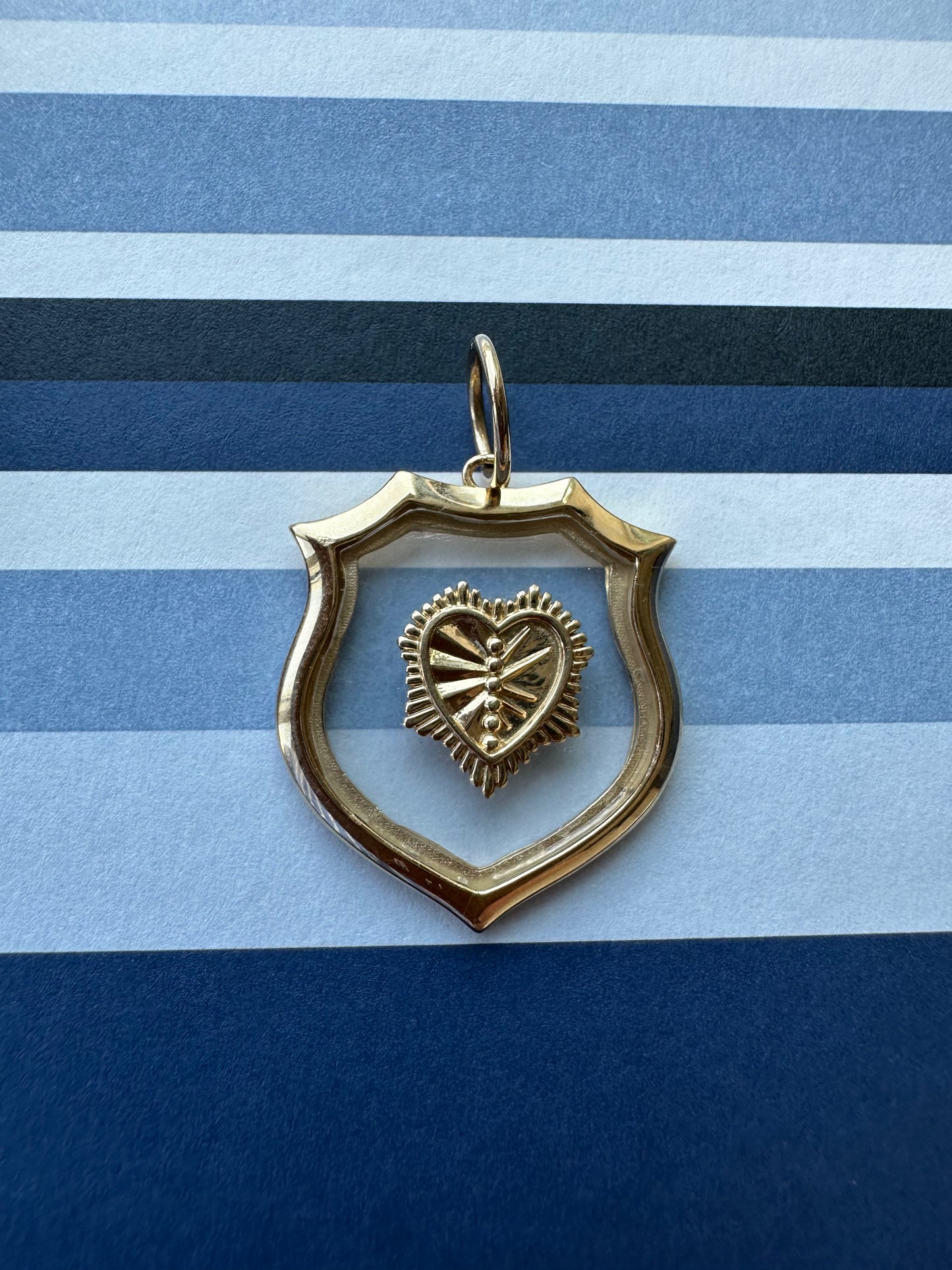 Louise Topaz & Gold Shield Charm