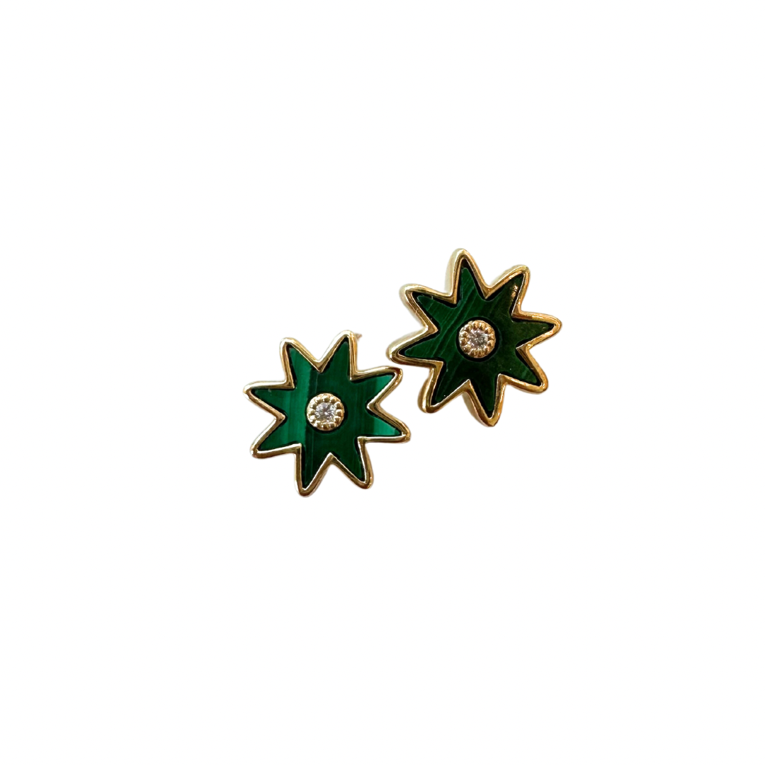 Lennon Malachite Studs