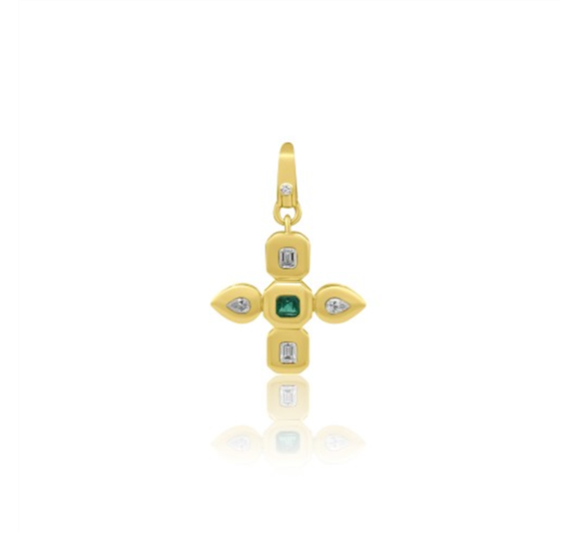 Frances Emerald Bezel Cross