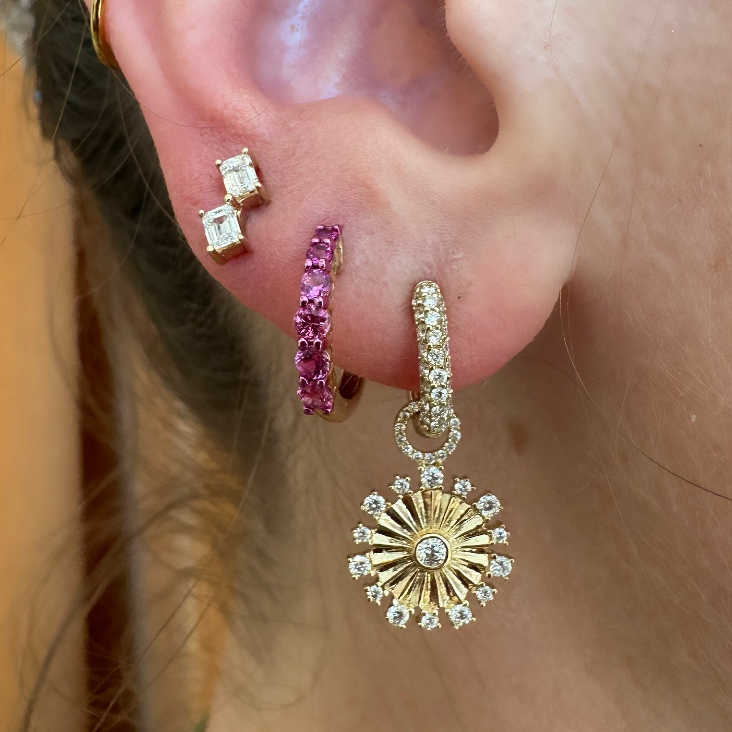 Sunny Diamond Burst Earring Charms