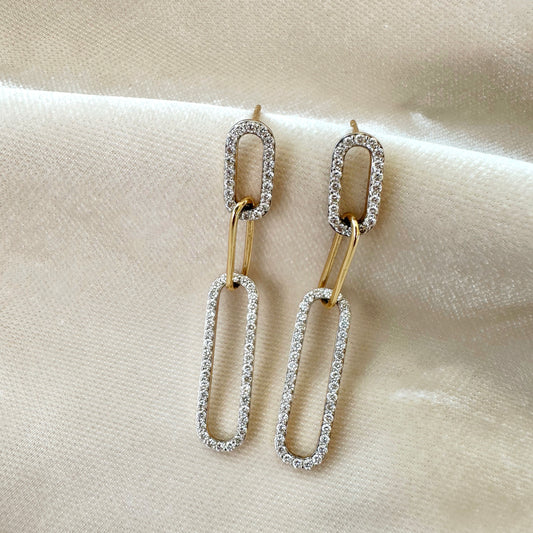 Christabel 3 Link Diamond Earrings