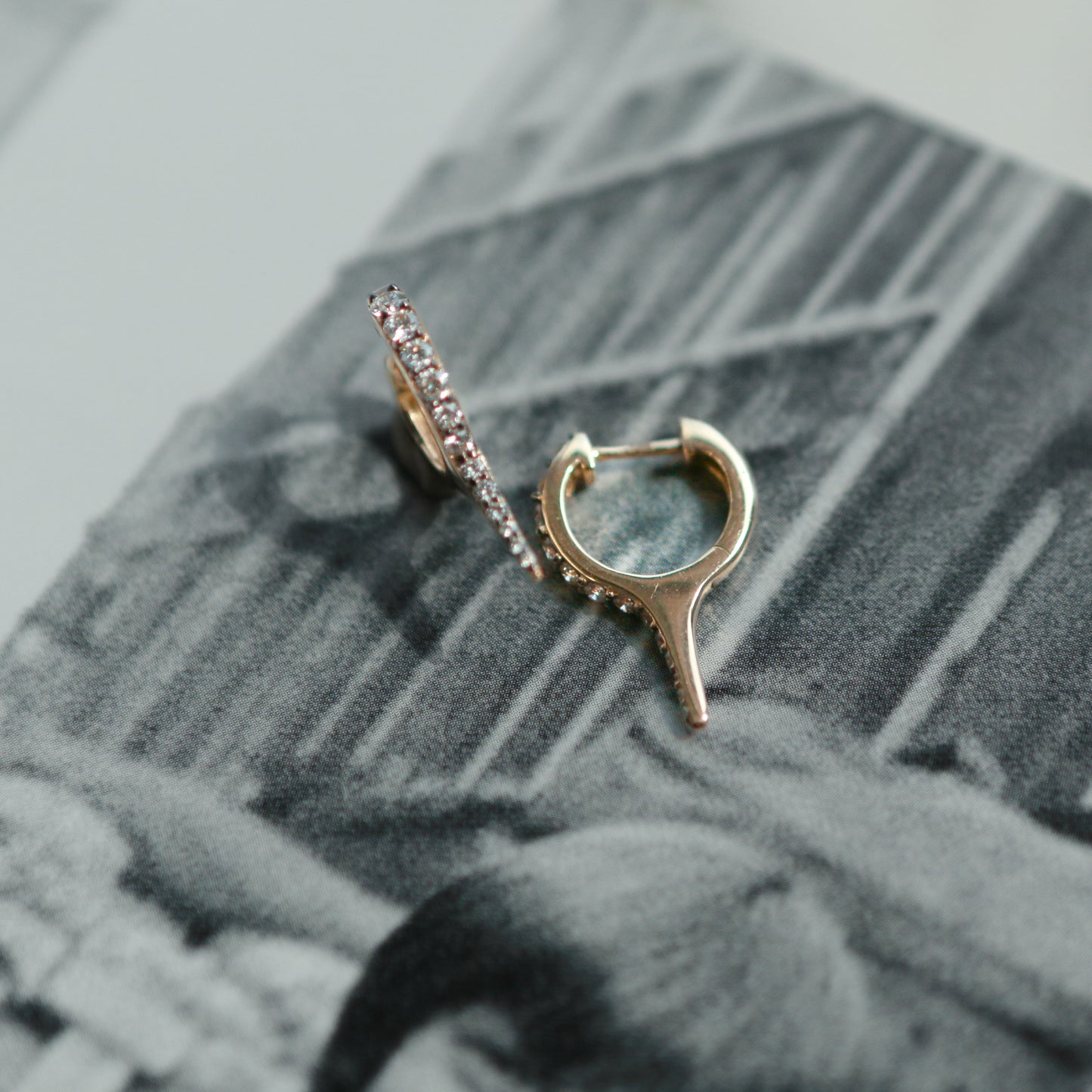 Diamond & Rhodium Thorn Huggies