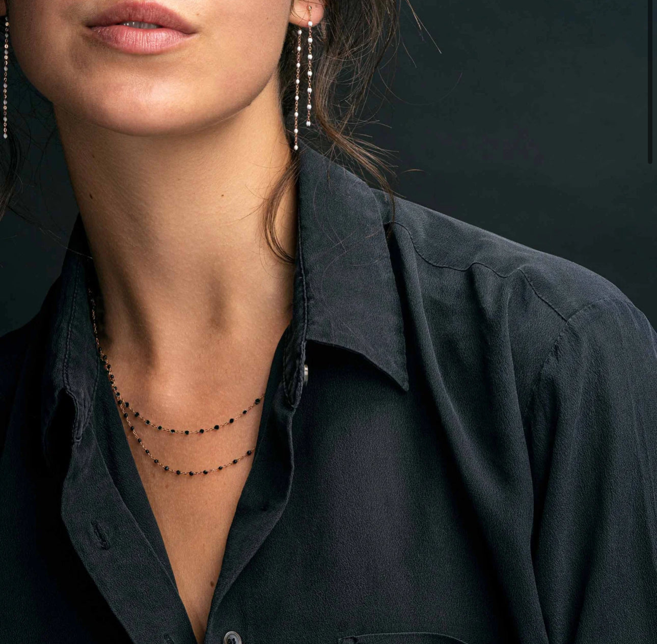 Giselle Necklace Black 17.7"
