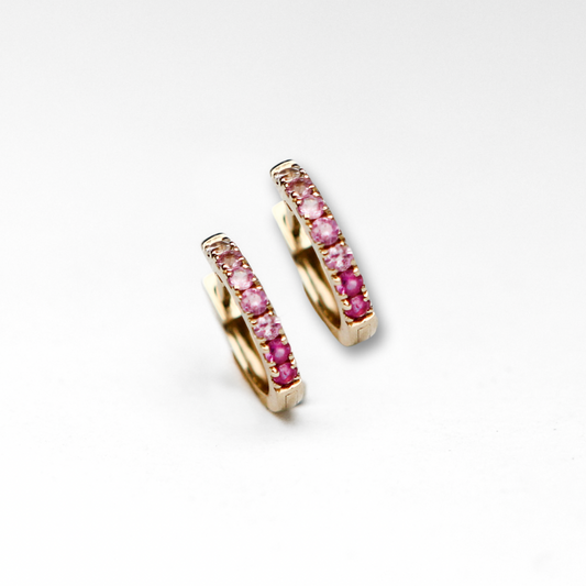 Pink Skies Ombre Sapphire Huggies