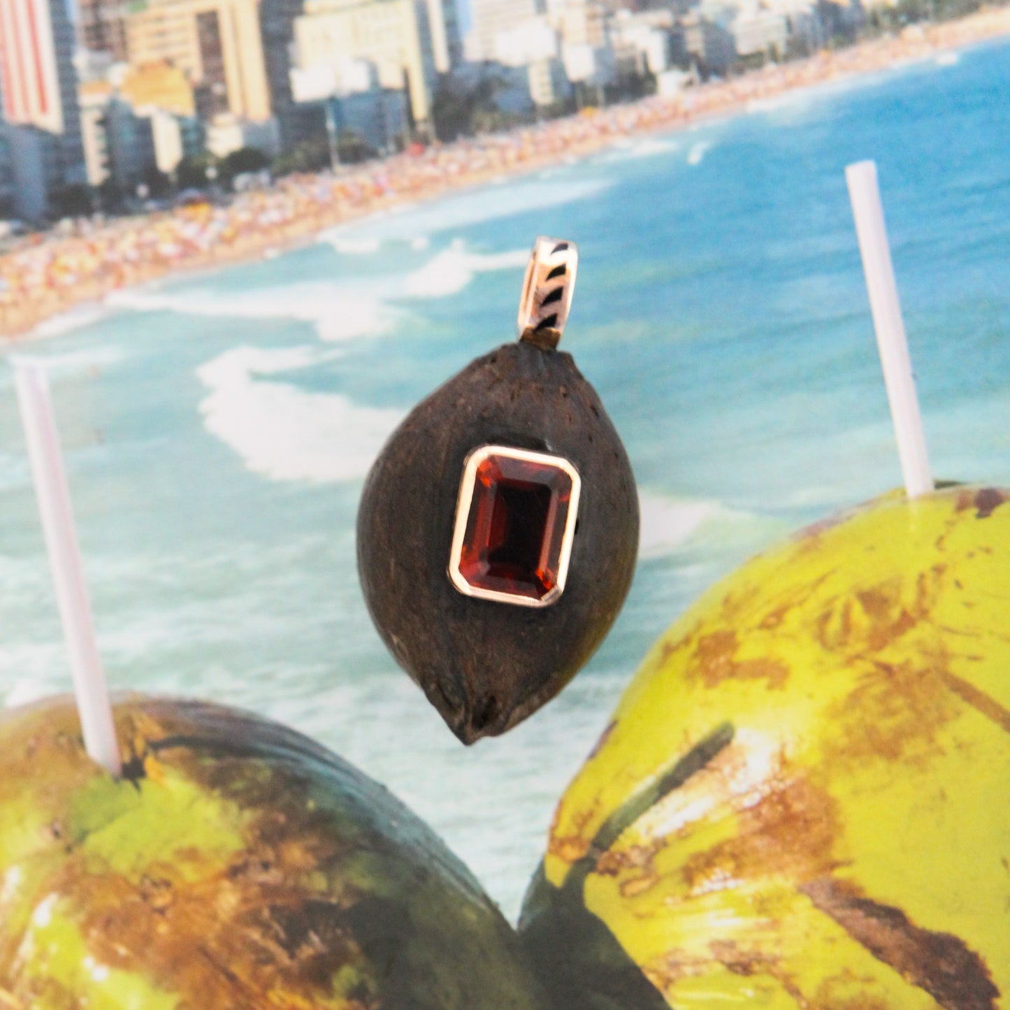 Costa Rica Coquito Garnet Pendant