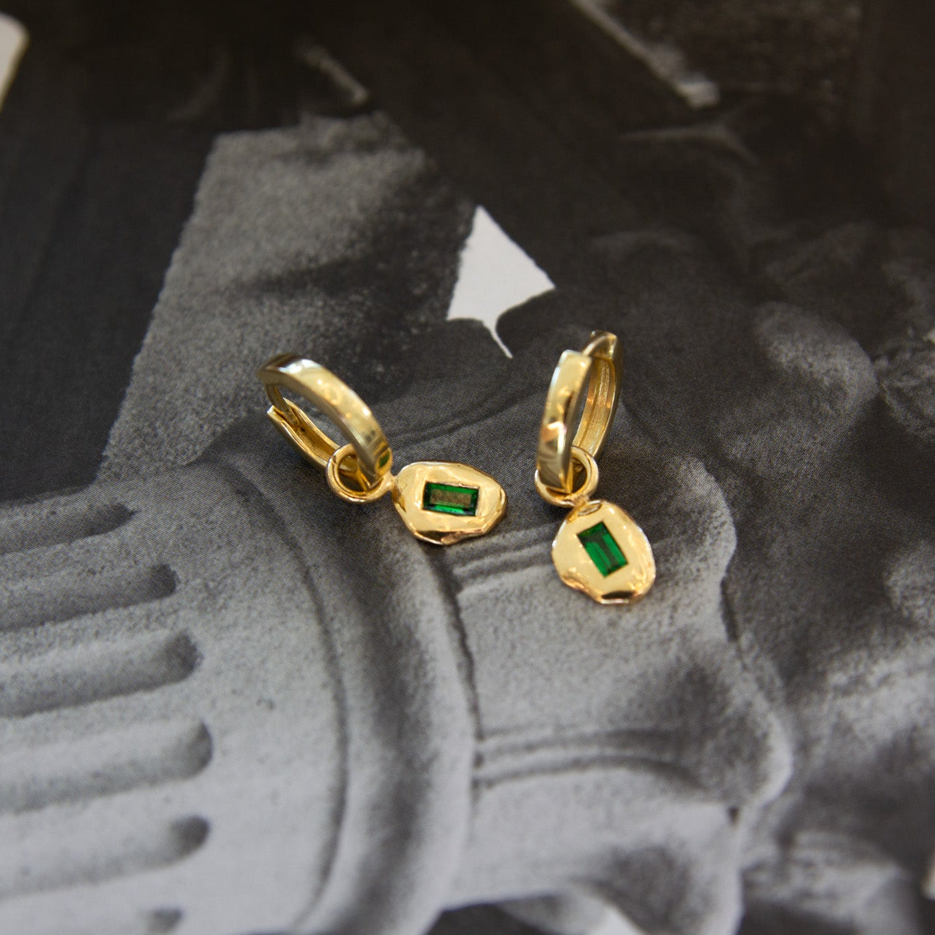 Edge Huggies with Tsavorite Charms