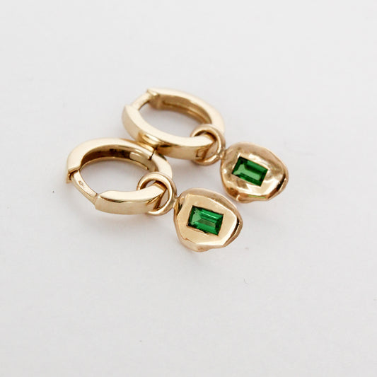 Edge Huggies with Tsavorite Charms