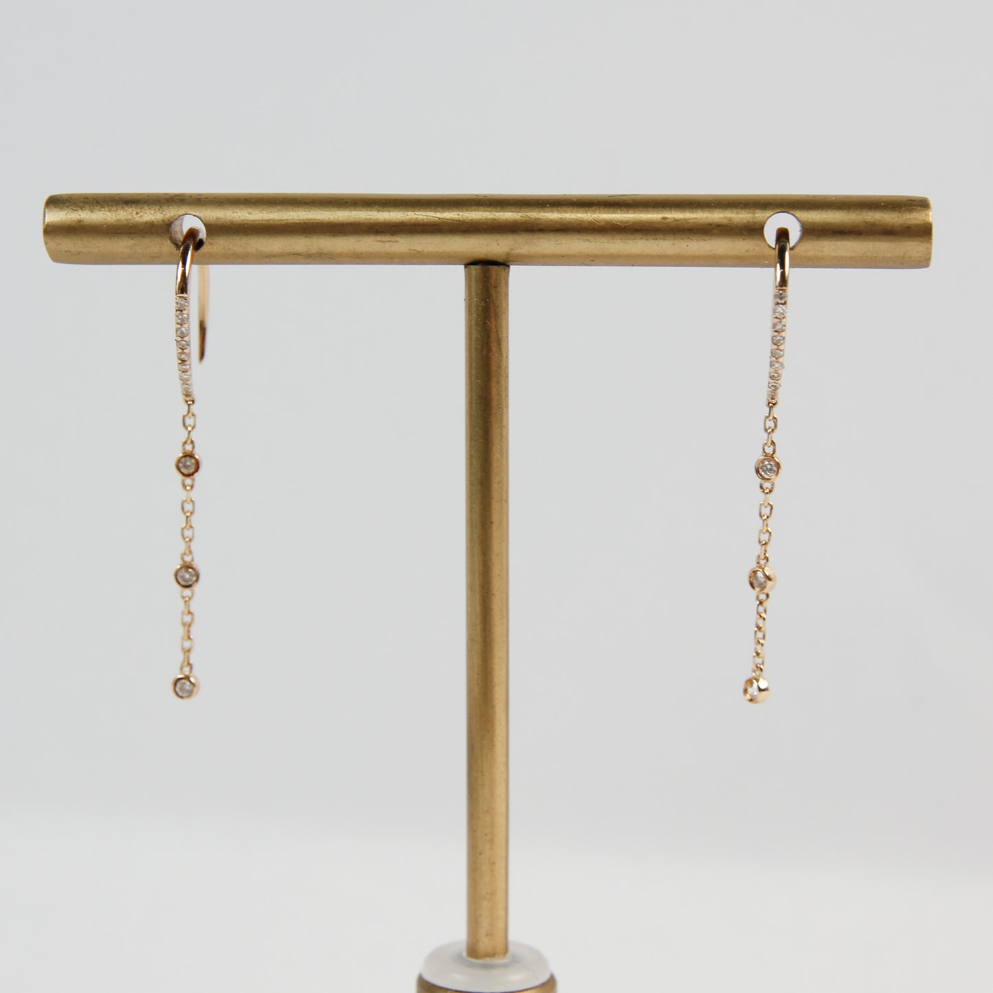 Pave Diamond Threader Earrings