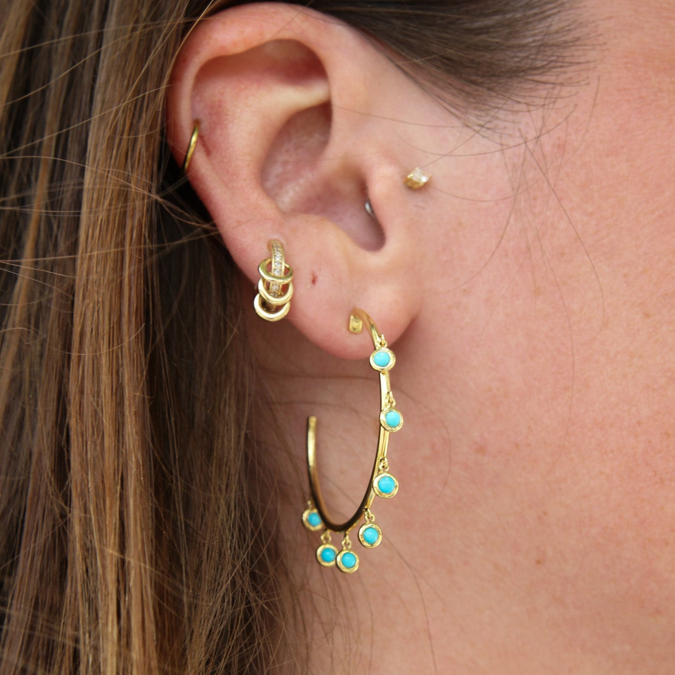 Roma Turquoise Hoops