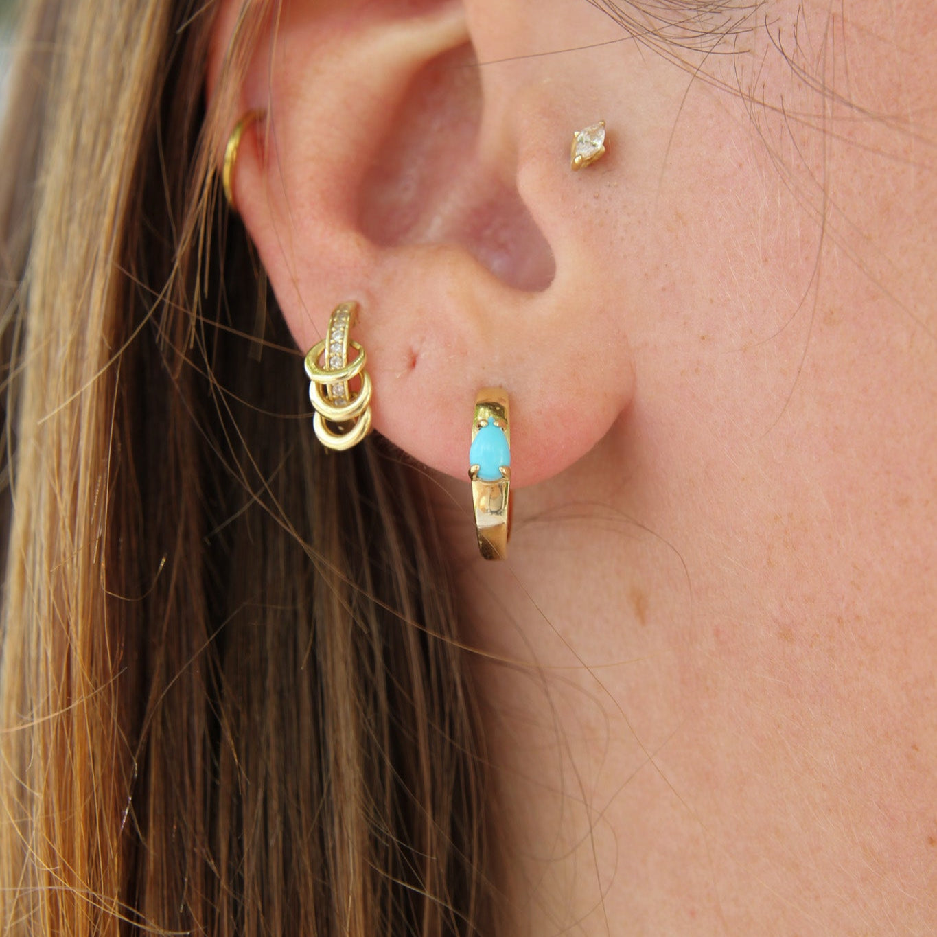 High Tide Turquoise Huggies