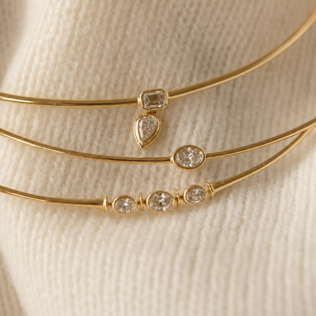 Blake Omega Collar with Teardrop Diamond