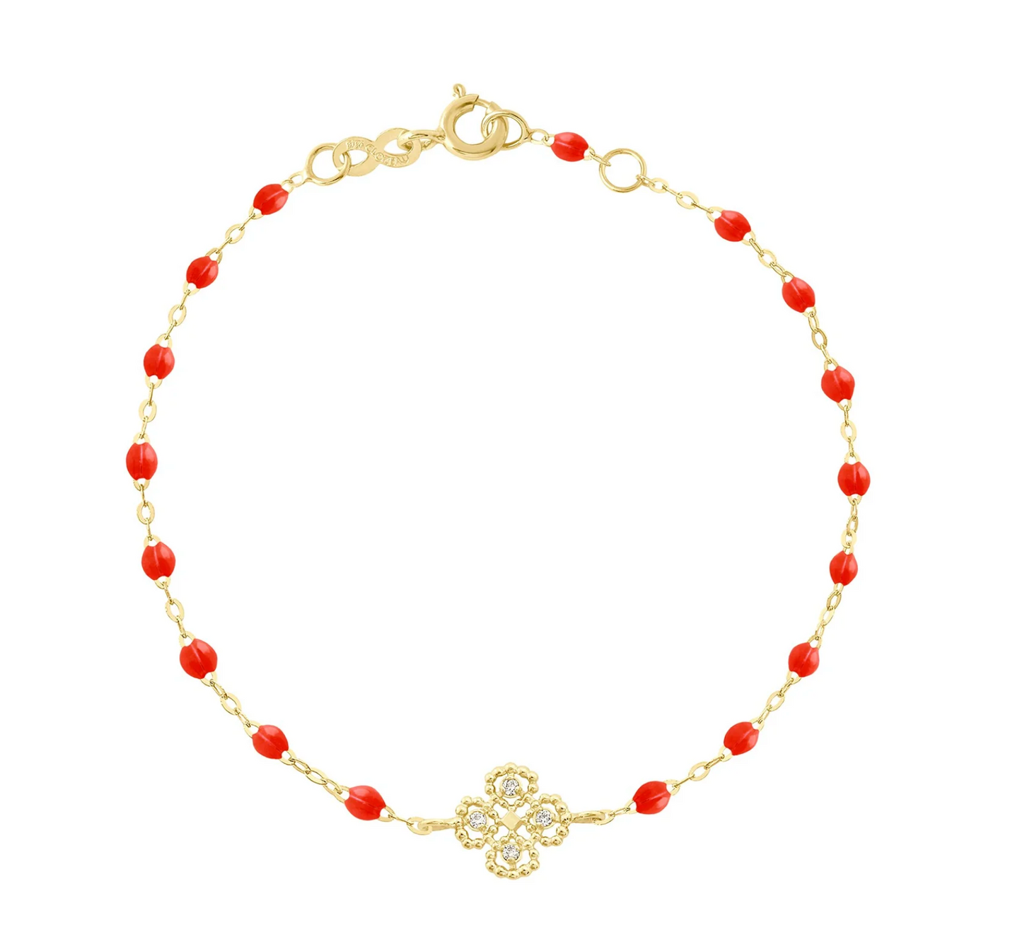 Lucky Clover Bracelet - Coral