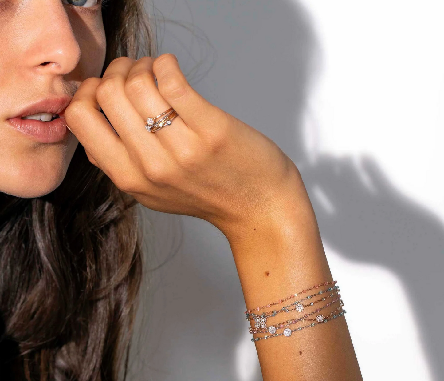 Puce Coin Bracelet - White