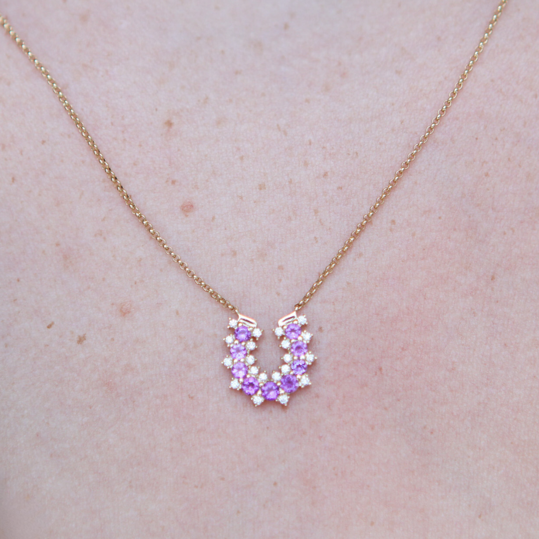 Mallory's Lucky Charm Necklace- Amethyst