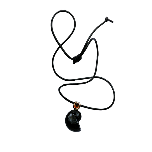 Onyx Nautilus Citrine Necklace