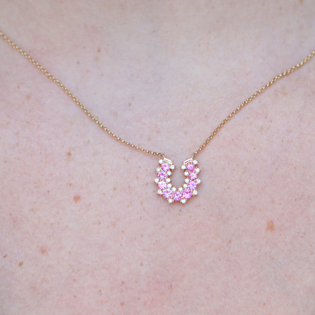 Mallory's Lucky Charm Necklace - Pink Sapphire