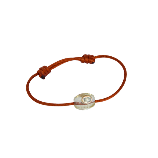 Lemon Quartz Cowry Silk Bracelet