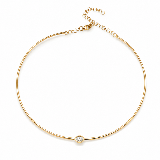 Elliot Omega Collar with Oval Diamond