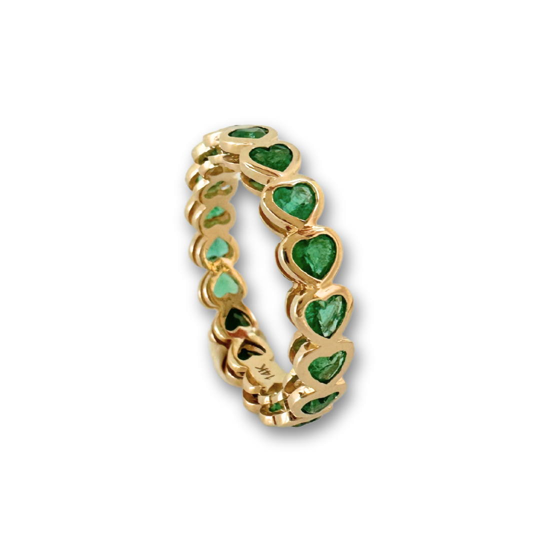 Susannah Emerald Hearts Eternity Band