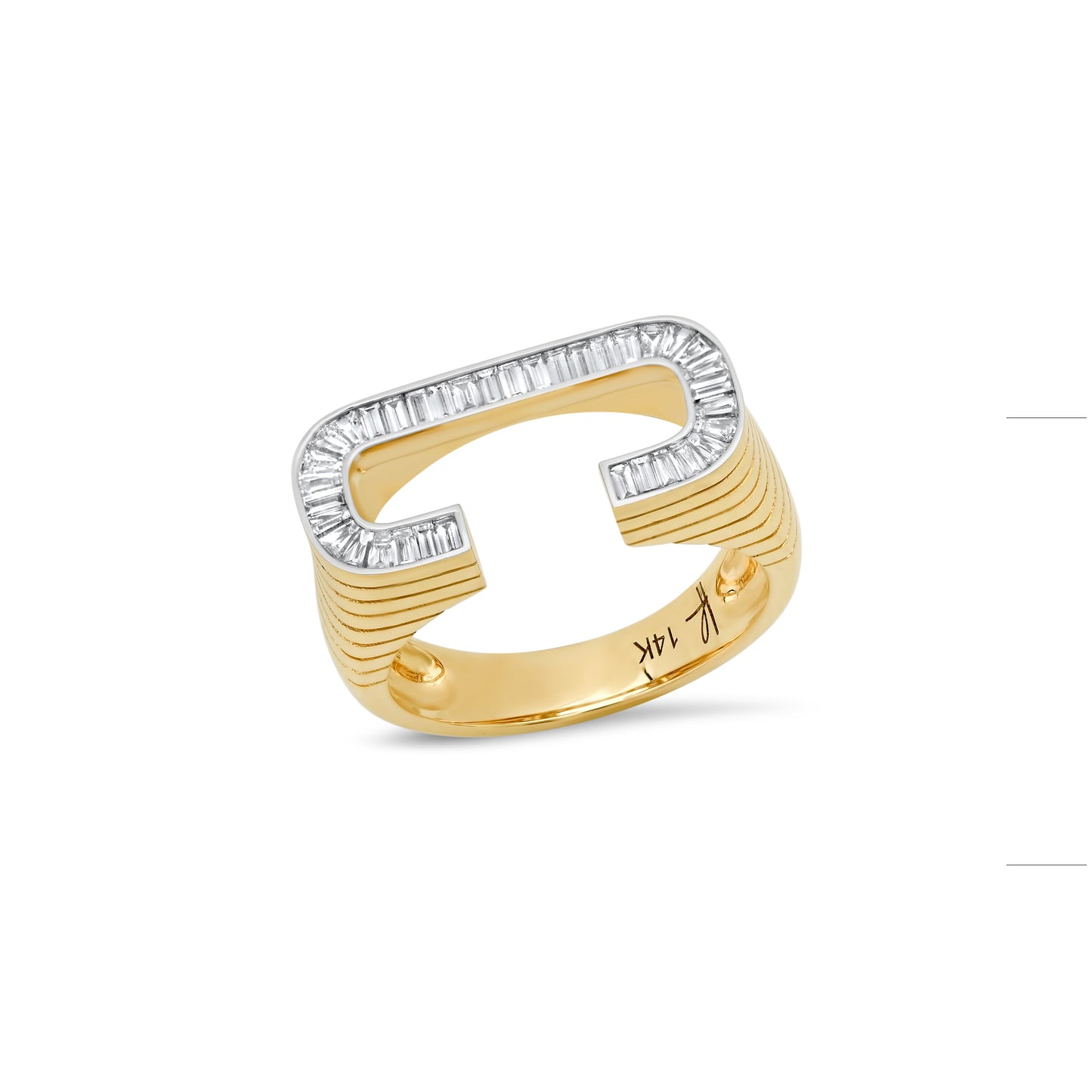 Grandsize Diamond Encrusted Initial Ring - C