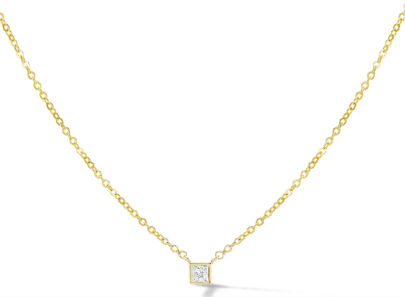 Solitaire Necklace- Princess Cut