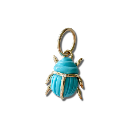 Turquoise Scarab Charm