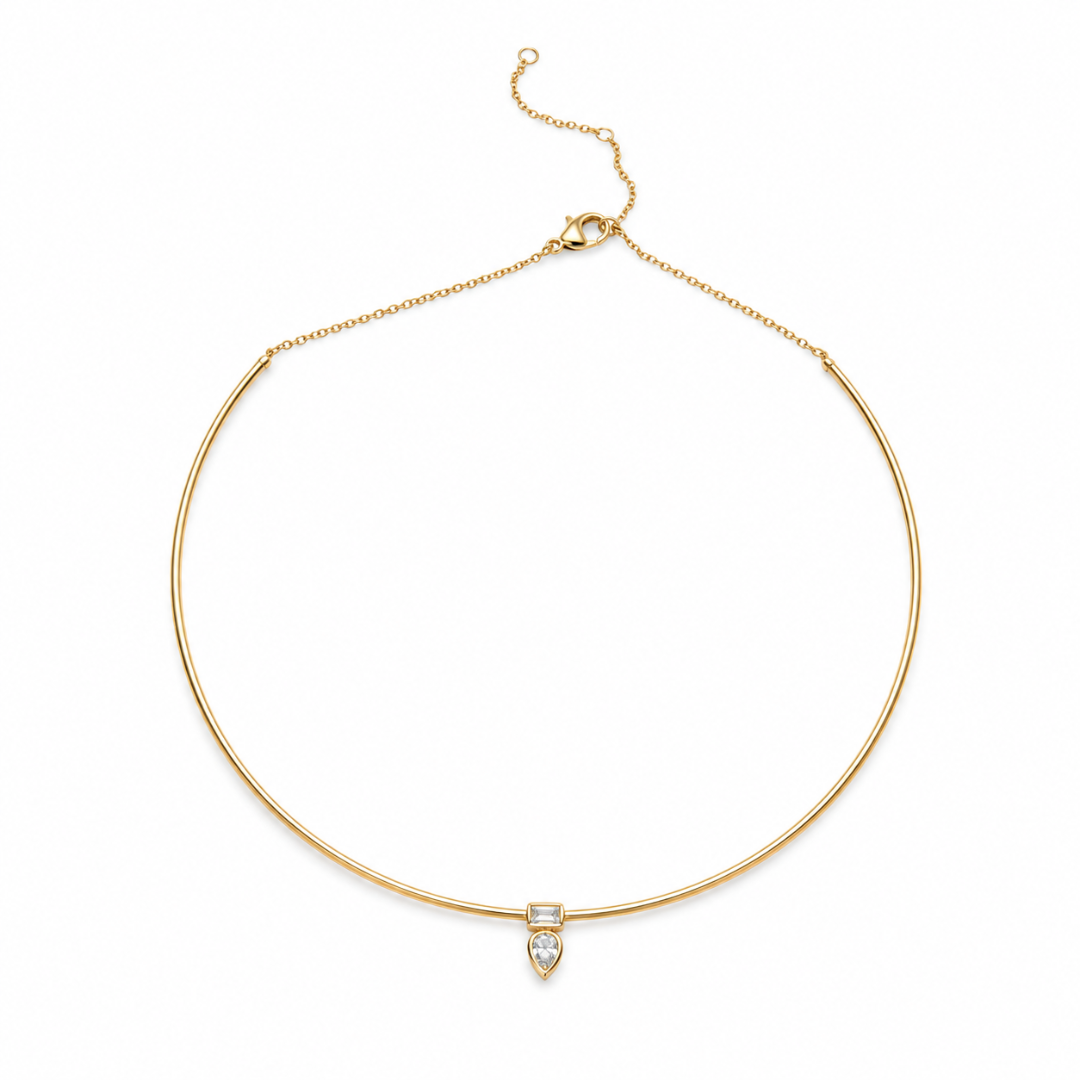 Blake Omega Collar with Teardrop Diamond