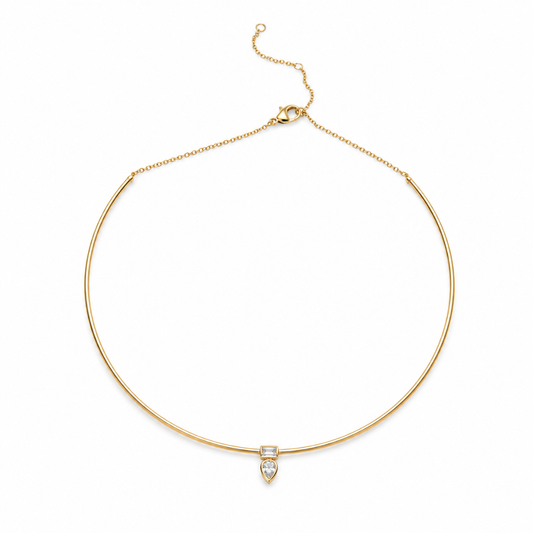 Blake Omega Collar with Teardrop Diamond