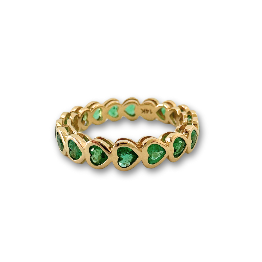 Susannah Emerald Hearts Eternity Band