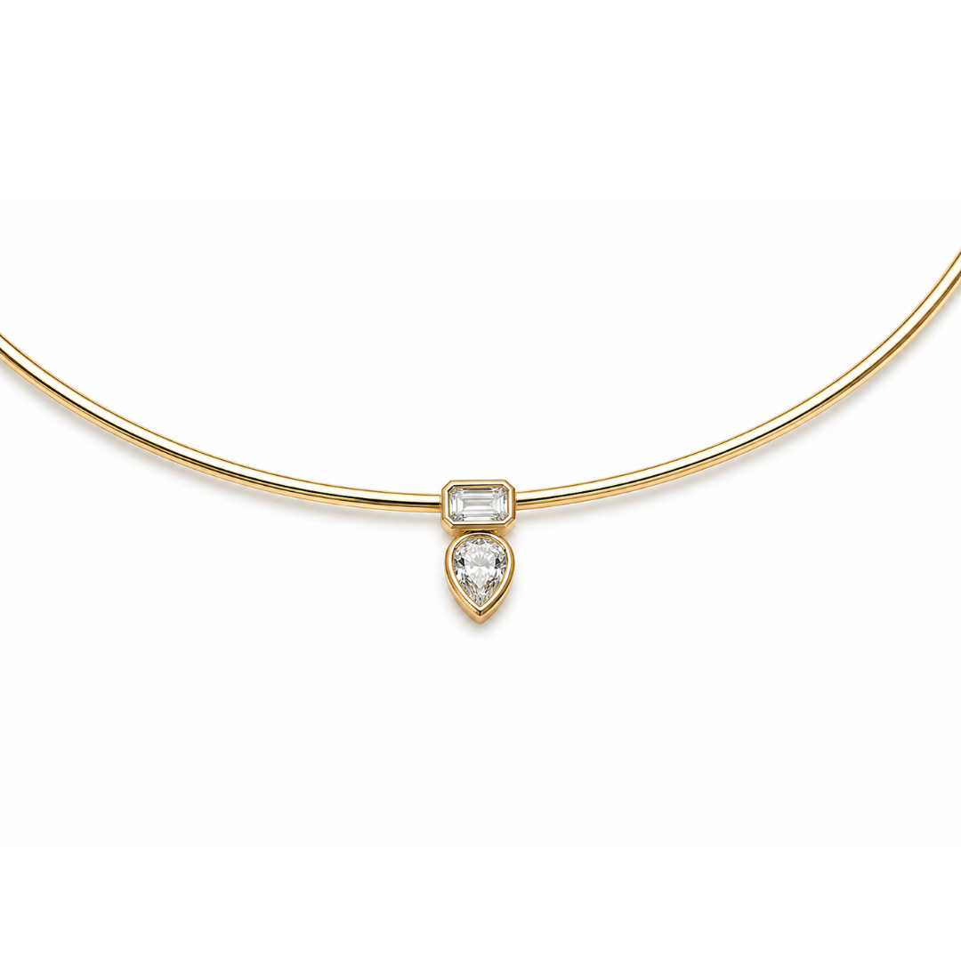 Blake Omega Collar with Teardrop Diamond
