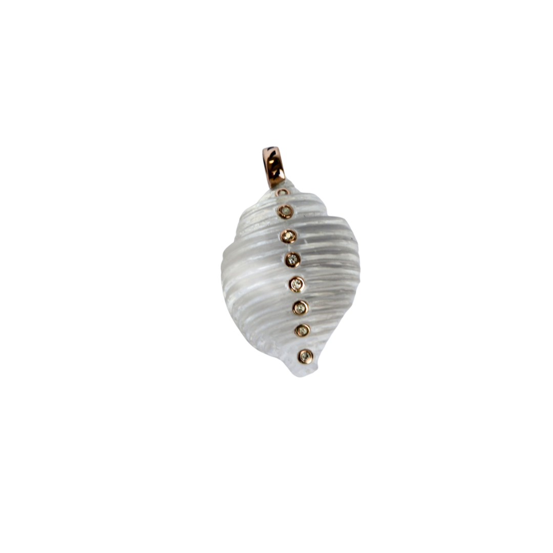 Crystal Tonna Shell Diamond Pendant