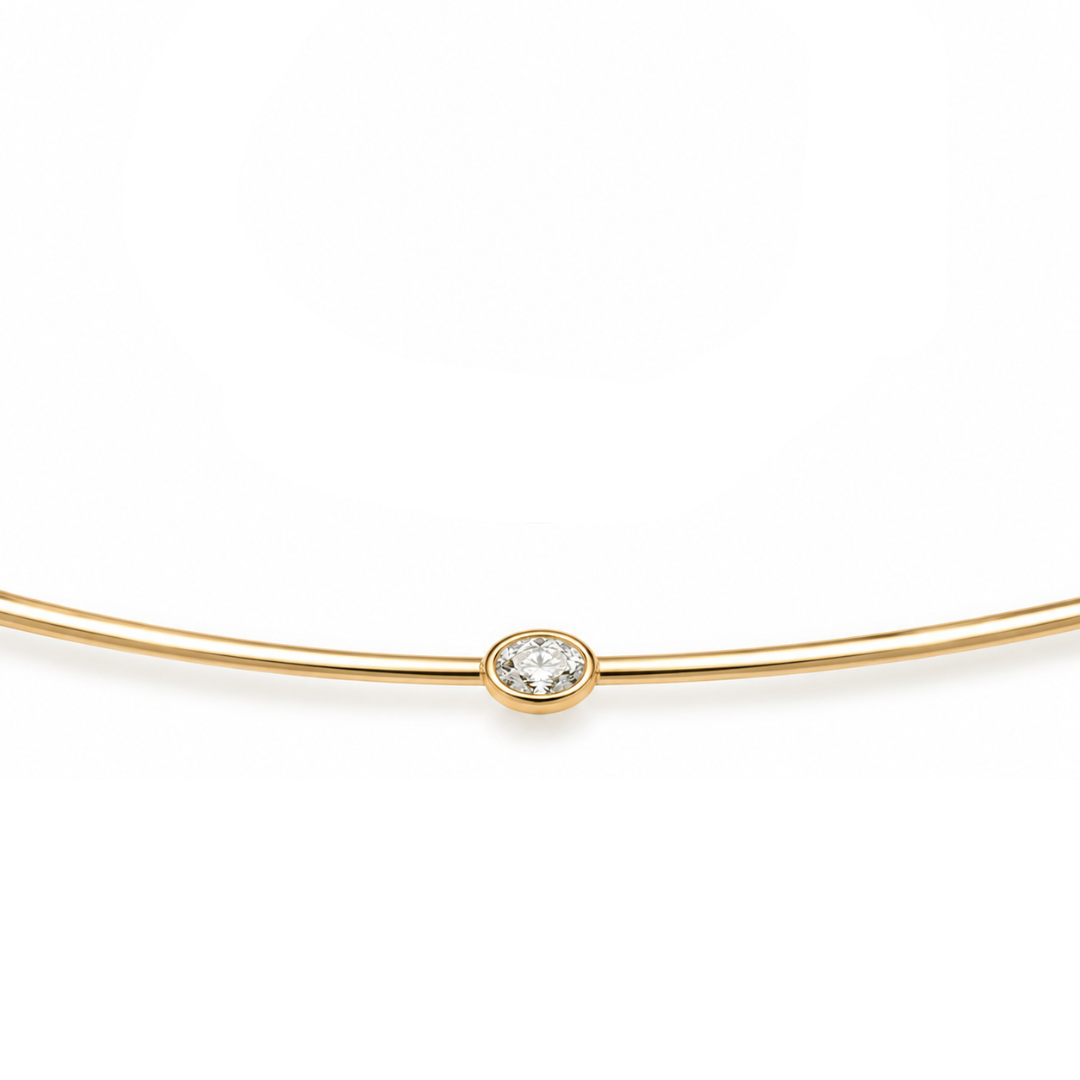 Elliot Omega Collar with Oval Diamond