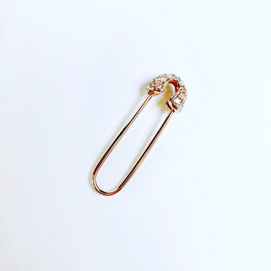 Safety Pin Charm- Diamonds