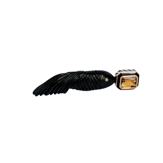 Long Tail Fish With Blue Tiger Eye & Citrine Charm