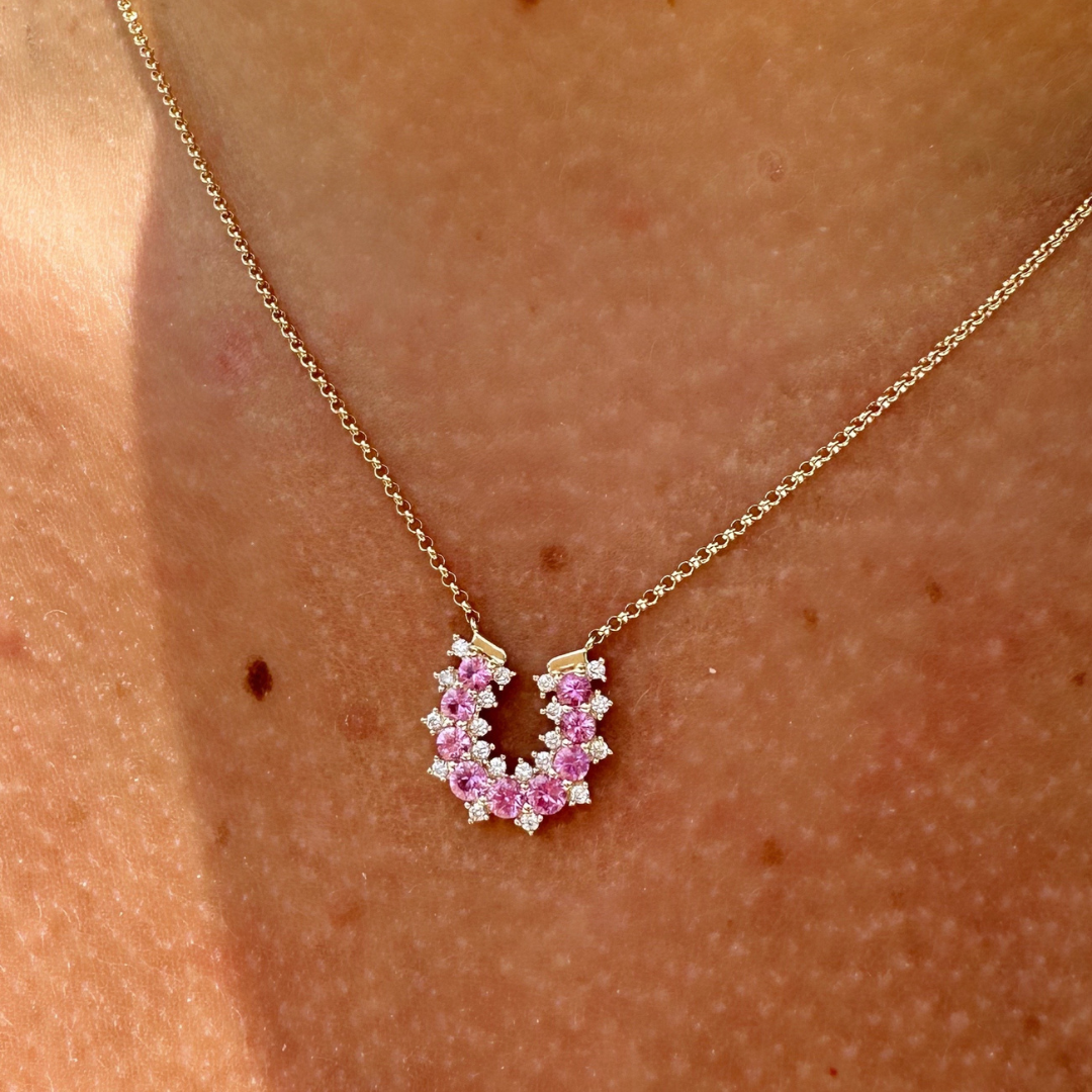 Mallory's Lucky Charm Necklace - Pink Sapphire