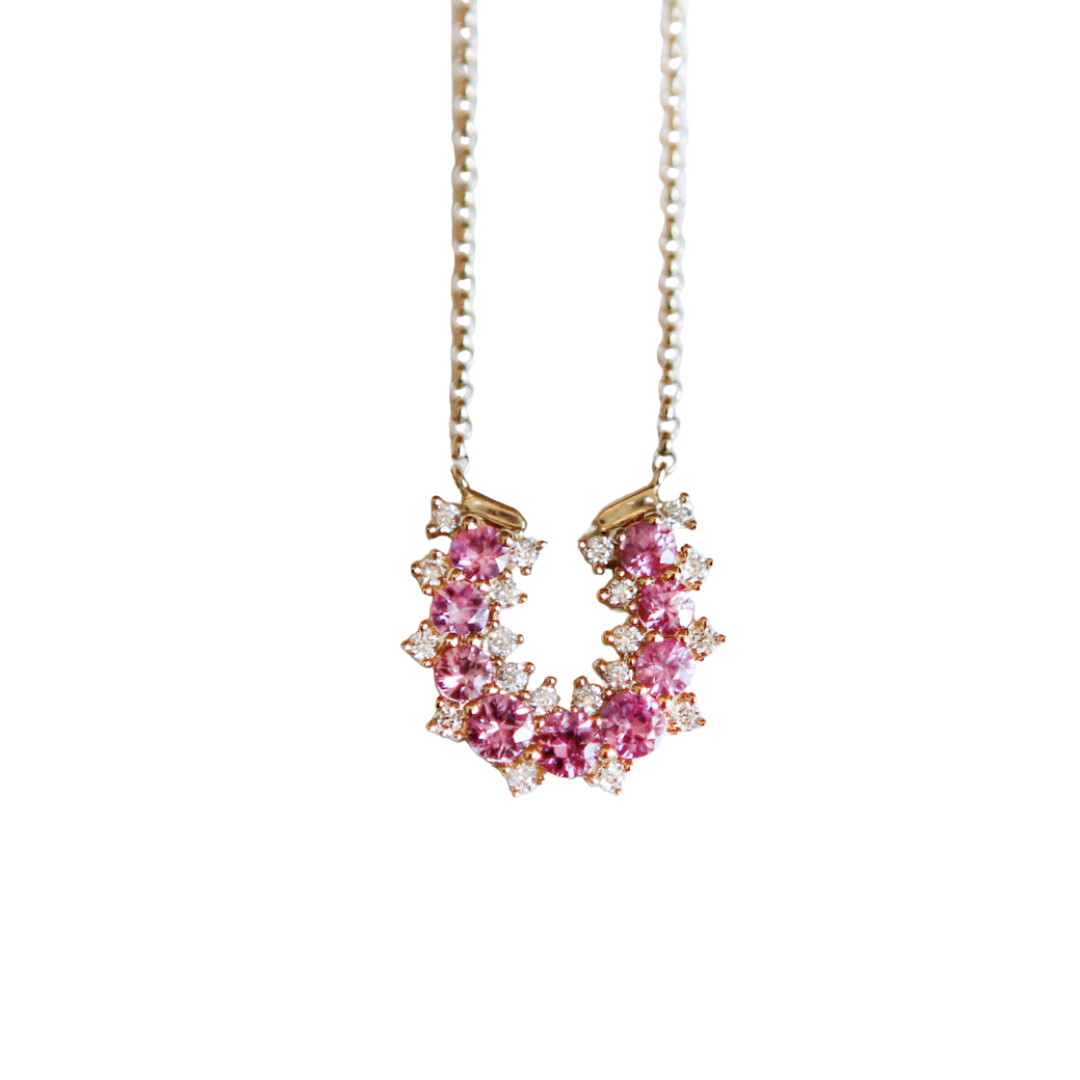 Mallory's Lucky Charm Necklace - Pink Sapphire