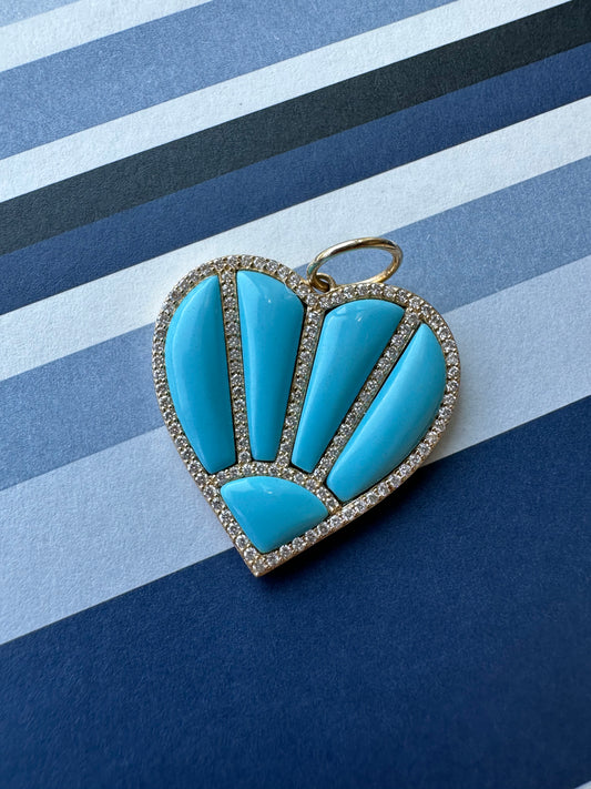 Sadie Large Turquoise Heart Pendant