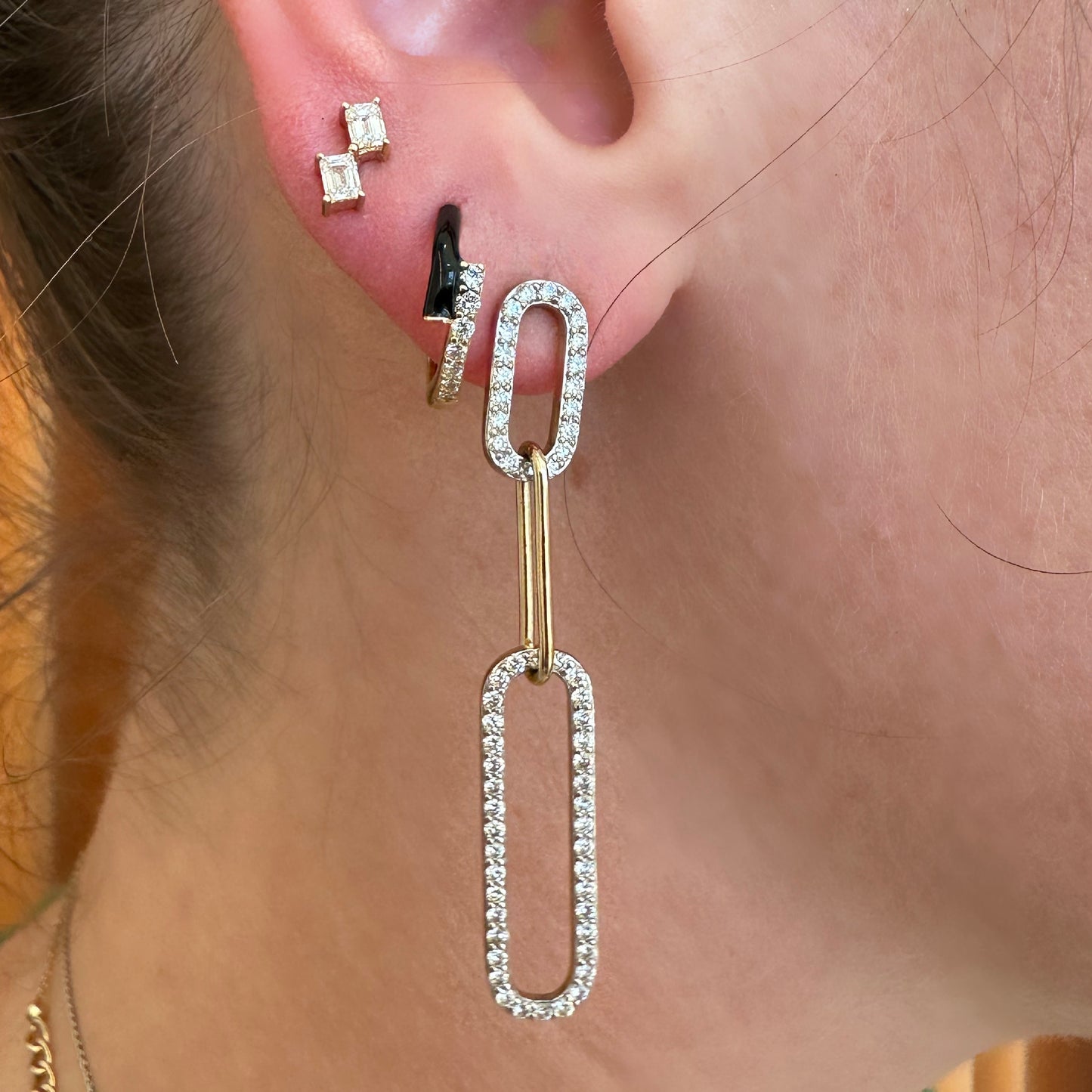 Christabel 3 Link Diamond Earrings
