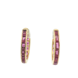 Kenley Pink Sapphire Hoops