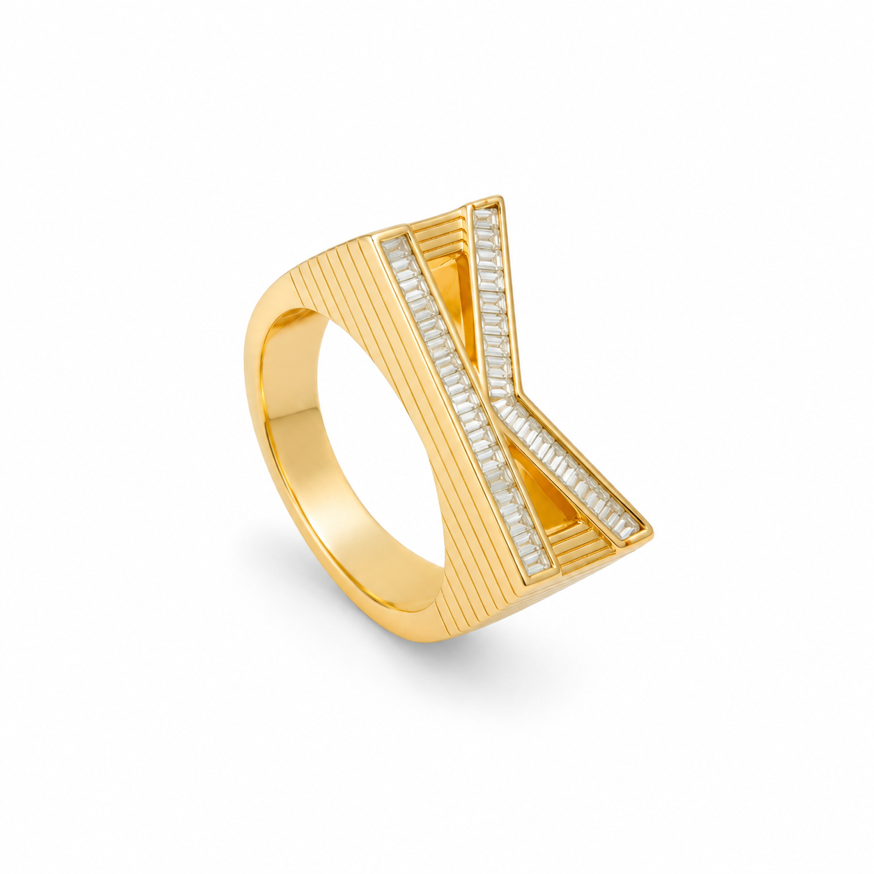 Grandsize Diamond Encrusted Initial Ring - K