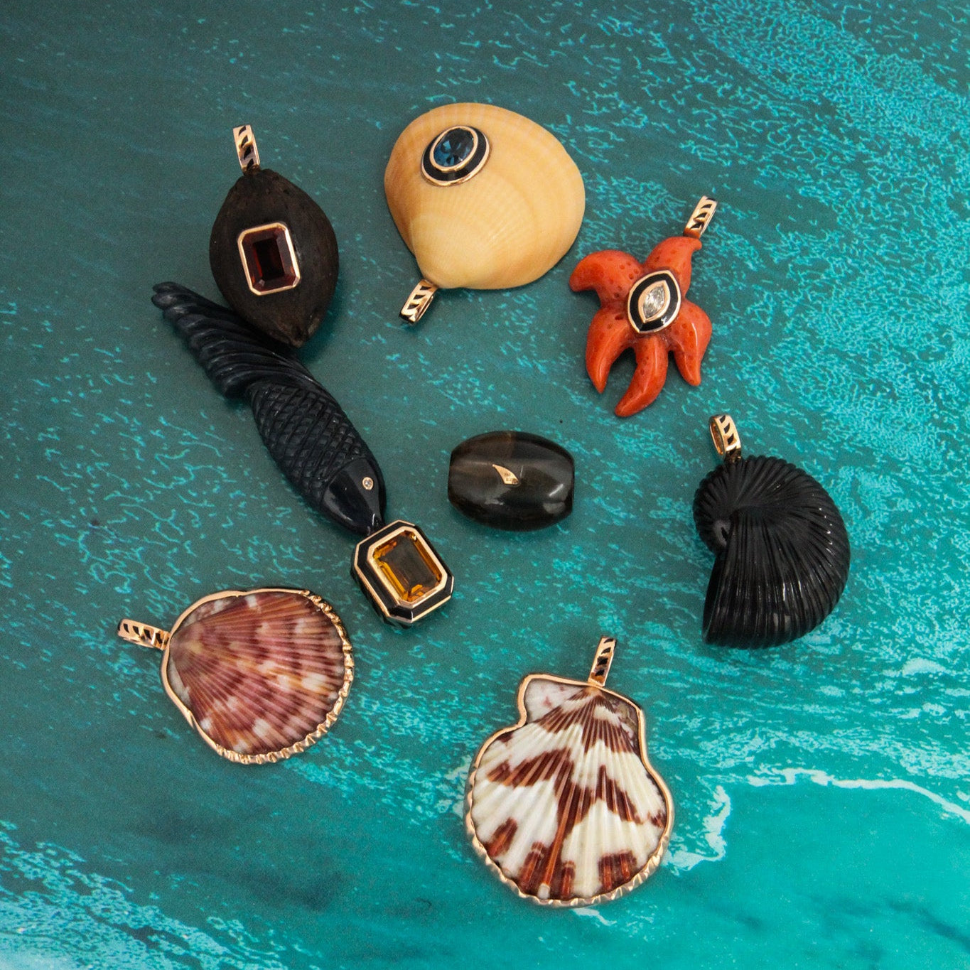 Carved Onyx Nautilus Pendant