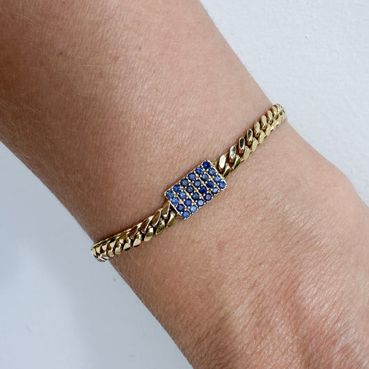 Havanna Sapphire Curb Chain Bracelet