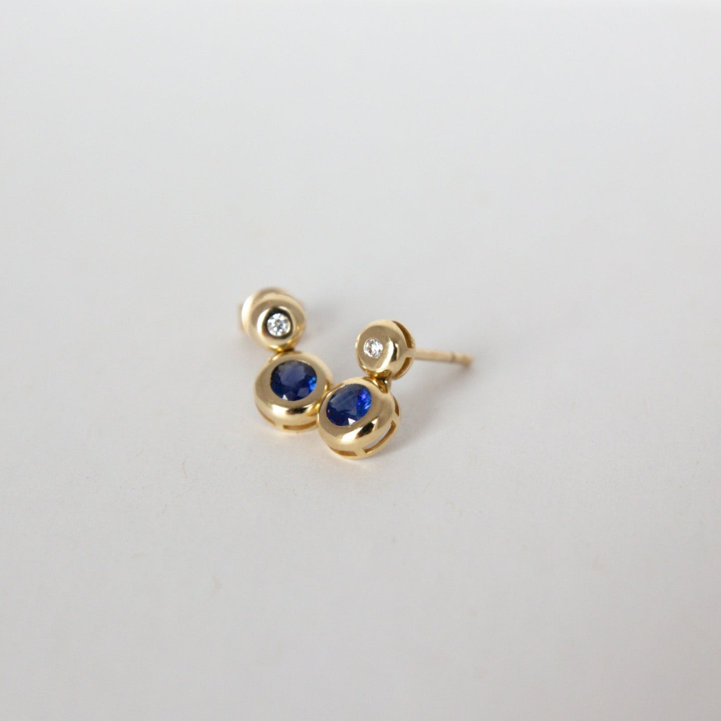 Arina Sapphire + Diamond Bezel Studs