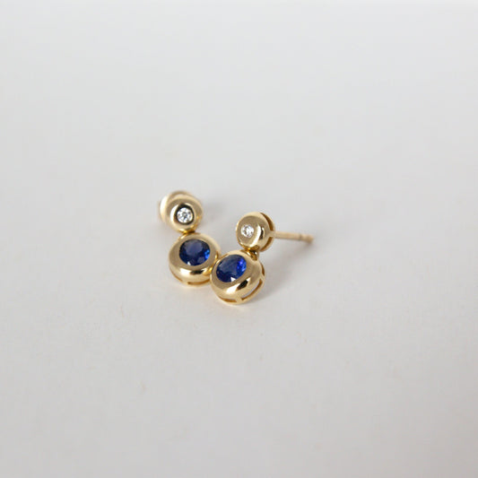Arina Sapphire + Diamond Bezel Studs