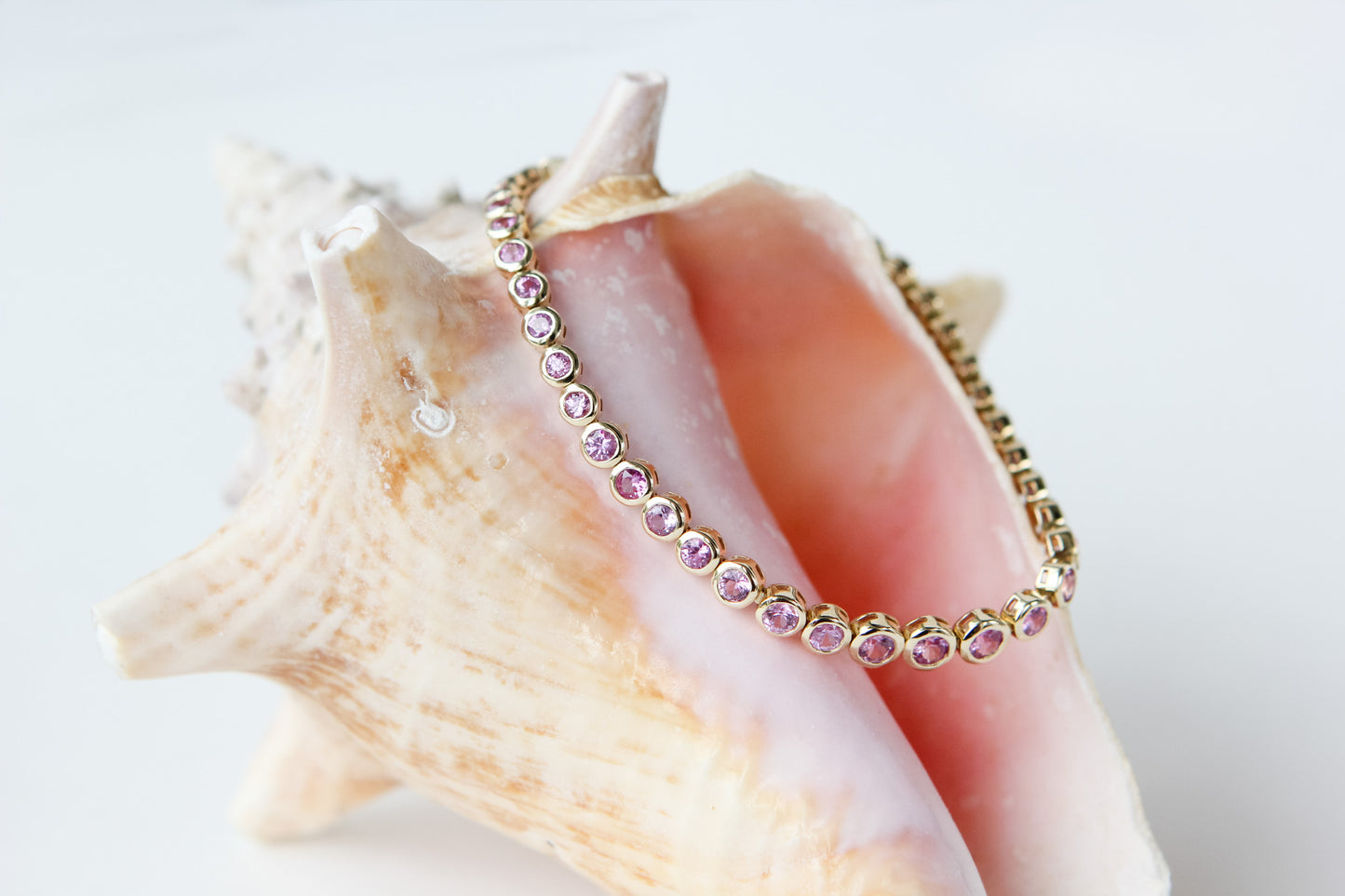 Camellia Pink Sapphire Bracelet