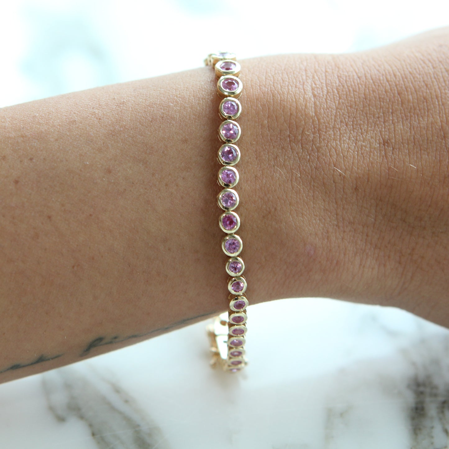 Camellia Pink Sapphire Bracelet